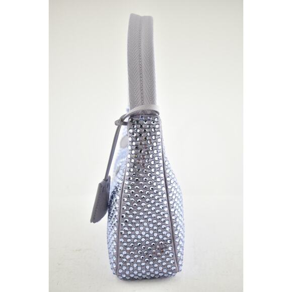 Prada Re-Edition 2000 Purple Crystal Nylon Shoulder Top Handle Mini Hobo Bag - Picture 7 of 9